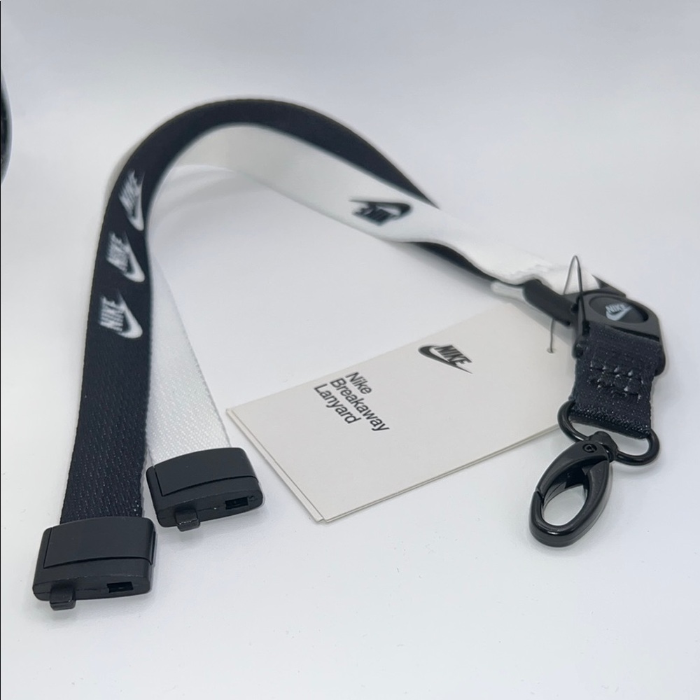 Nike Unisex Black and White Logo Breakaway Lanyard